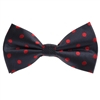 Navy with Red Polka Dot Designed Pre-Tied Bow Tie with Matching Pocket Square  BWTH-934