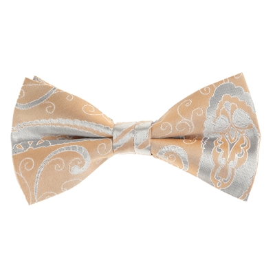 Light Camo and Silver Designed Pre - Tied Bow Tie with Matching Pocket Square  BWTH-937