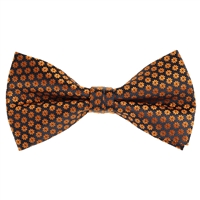 Navy with Gold Flower Designed Pre - Tied Bow Tie with Matching Pocket Square BWTH-943