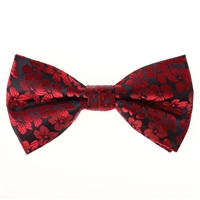 Navy & Red Floral Designed Pre Tied with Matching Pocket Square BWTH-954