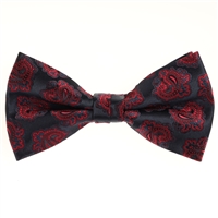 Navy with Red & Blue Paisley Designed Pre Tied with  Matching Pocket Square BWTH-967