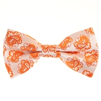 Tan & Orange Paisley Designed Pre Tied with  Matching Pocket Square BWTH-969