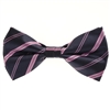 Navy with Pink Striped Designed Pre Tied with  Matching Pocket Square BWTH-972