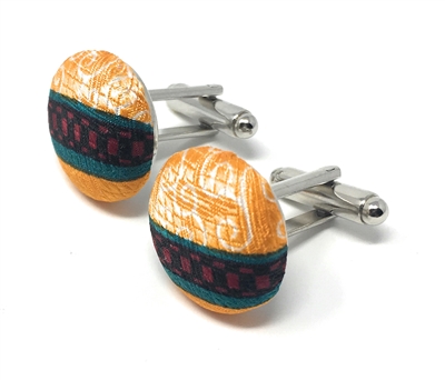 GRACE 100% SILK HANDMADE CUFFLINKS CL-119A