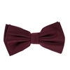 Burgundy Corded Weave Silk Pre-Tied Bow Tie with A White Pocket Square With Burgundy Colored Trim CWPTBT-140