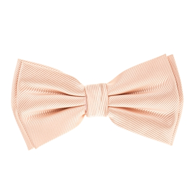 Baby Pink Corded Weave Silk Pre-Tied Bow Tie with a White Pocket Square with Baby Pink Colored Trim CWPTBT-142