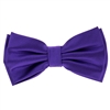 Purple Corded Weave Silk Pre-Tied Bow Tie with A White Pocket Square With Purple Colored Trim CWPTBT-147