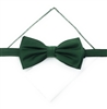 Forest Green Corded Weave Silk Pre-Tied Bow Tie With A White Pocket Square With Forest Green Colored Trim  CWPTBT-151
