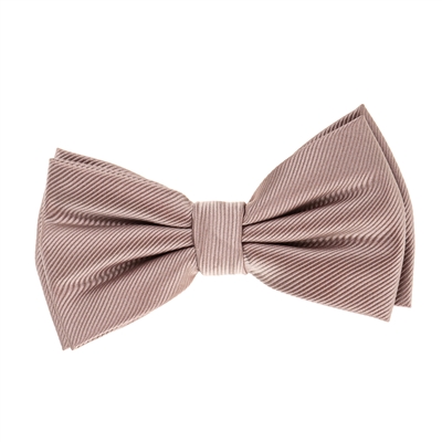 Champagne Bubbly Corded Weave Silk Pre-Tied Bow Tie With A White Pocket Square With Champagne Bubbly Colored Trim CWPTBT-156