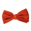 Rust Corded Weave Silk Pre-Tied Bow Tie With A white Pocket Square With Rust Colored Trim CWPTBT-159