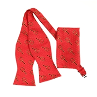 The Ankh Adjustable Self-Tie Bow Tie Set with Matching Pocket Square DC232ASTBT