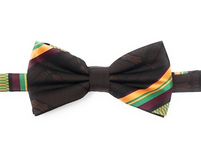 Kente (Dignity) Pre-Tied Bow Tie Set With Matching Hanky DD101PTBT