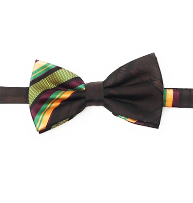 Kente (Dignity) Pre-Tied Bow Tie Set With Matching Hanky DD101PTBT8