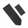 Midnight Black Horizontal Stripe Silk Tie Set DSHSTWH-70