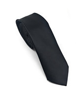 Skinny Satin Solid Black Tie 2.0" Width (Tie Only) DSKT001