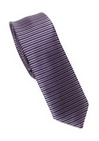 Skinny Horizontal Stripe Lavender & Plum Silk Tie (Tie Only) DSKT083