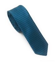 Teal, Turquoise & Light Sea Green Horizontal Striped Skinny Silk Tie (Tie Only) DSKT084