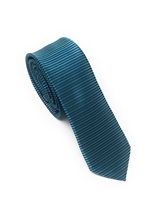 Light Teal Green, Dark Mint Green Horizontal Striped Skinny Silk Tie (Tie Only) DSKT085