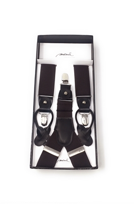 Solid Brown Suspenders DSUP02