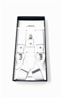 Solid White Suspenders DSUP06