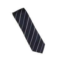 Navy, Silver & Baby Blue Stripped Necktie Tie Only (No Pocket Square) LTD-751