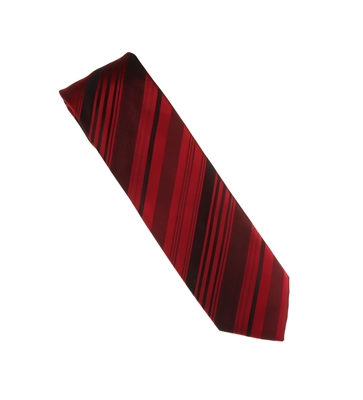 Burgundy with Dark Burgundy Stripped Designed Necktie Tie Only (No Pocket Square) LTD-823