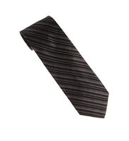 Black & Grey (Wide) Silk Extra Long Necktie Only (No Pocket Square) LTDXLW-01
