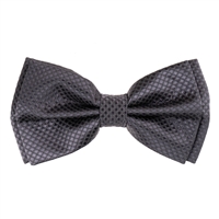 Charcoal Grey Micro-Grid Pre-Tied Bow Tie with Matching Pocket Square MGPTBT-06