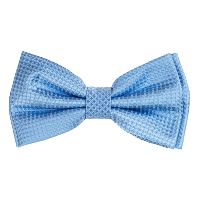Sky Blue Waffle Pre-Tied Bow Tie with Matching Pocket Square MGPTBT-08