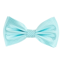 Columbia Blue Micro-Grid Pre-Tied Bow tie with Matching Pocket Square MGPTBT-10