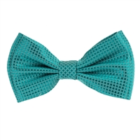 Teal Micro-Grid Pre-Tied Bow tie with Matching Pocket Square MGPTBT-11