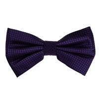 Purple Micro-Grid Pre-Tied Bow tie with Matching Pocket Square  MGPTBT-12