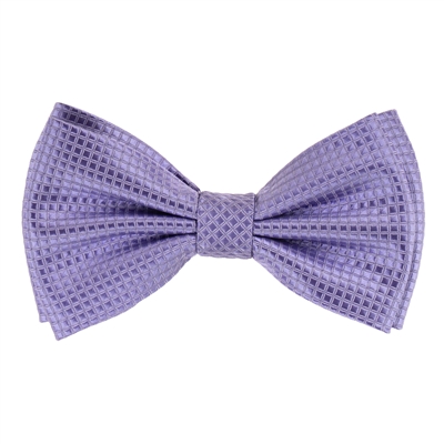 Lavender Micro-Grid Pre-Tied Bow tie with Matching Pocket Square  MGPTBT-13