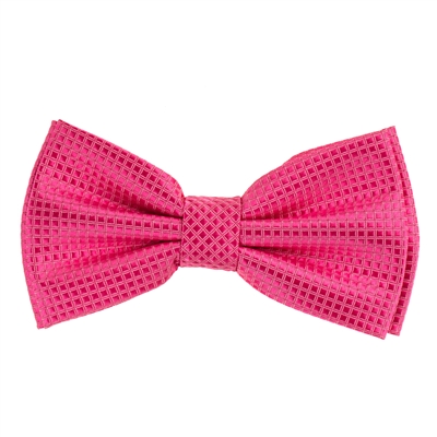Fuchsia Micro-Grid Pre-Tied Bow tie with Matching Pocket Square - MGPTBT-17