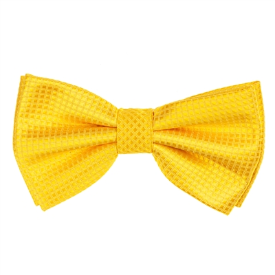 Custard Micro-Grid Pre-Tied Bow tie with Matching Pocket Square - MGPTBT-19