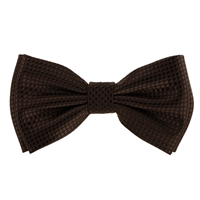 Chocolate Brown Micro-Grid Pre-Tied Bow tie with Matching Pocket Square  MGPTBT-23