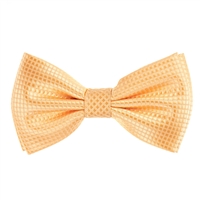 Peach Micro-Grid Pre-Tied Bow tie with Matching Pocket Square  MGPTBT-24