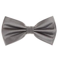 Metallic Gray Pin Dot Pre-Tied Bow Tie with Matching Pocket Square PDPTBT-04
