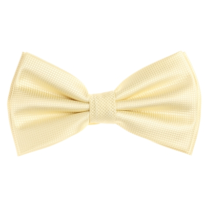 Light Yellow Pin Dot Pre-Tied Bow Tie with Matching Pocket Square PDPTBT-11