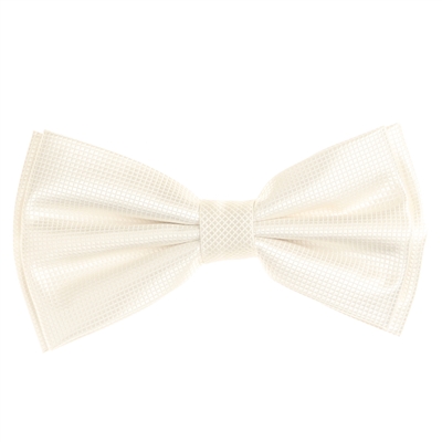 Off-White Pin Dot Pre-Tied Bow Tie Set with Matching Pocket Square PDPTBT-41