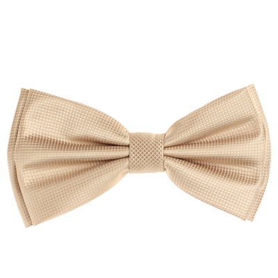 Champagne Pin Dot Pre-Tied Bow Tie Set with Matching Pocket Square PDPTBT-44