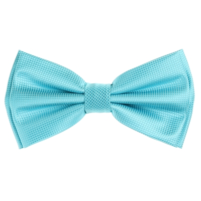 Aqua Blue Pin Dot Pre-Tied Bow Tie Set with Matching Pocket Square PDPTBT-58