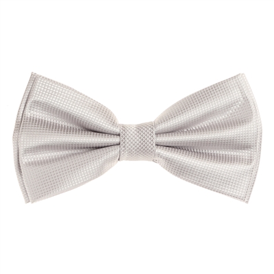 Chrome Silver Pin Dot Pre-Tied Bow Tie Set with Matching Pocket Square PDPTBT-63