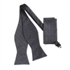 Grey and Navy Designed Self- Tie with Matching Pocket Square  SBWTH-923