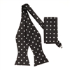 Black with Grey Polka Dot Designed Self-Tied Bow Tie with Matching Pocket Square  SBWTH-933