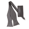 Navy & Taupe Designed Self -Tie with Matching Pocket Square SBWTH-961