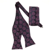 Navy with Purple Paisley Designed Self- Tie with Matching Pocket Square SBWTH--968