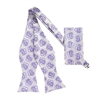 Silver & Lavender Paisley Designed Self-Tie with Matching Pocket Square SBWTH-970