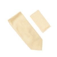 Horizontal Stripe Yellow Gold Tie With Matching Pocket Square SHSTWH-112