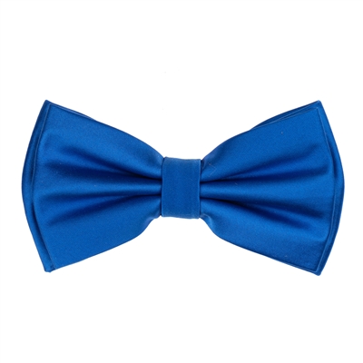 Tidal Blue Satin Finish Silk Pre-Tied Bow Tie with Matching Pocket Square SPTBT-203